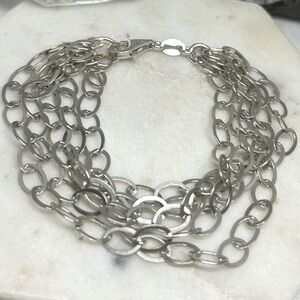Milor Italy Silver Multi-Strand Link Bracelet 925